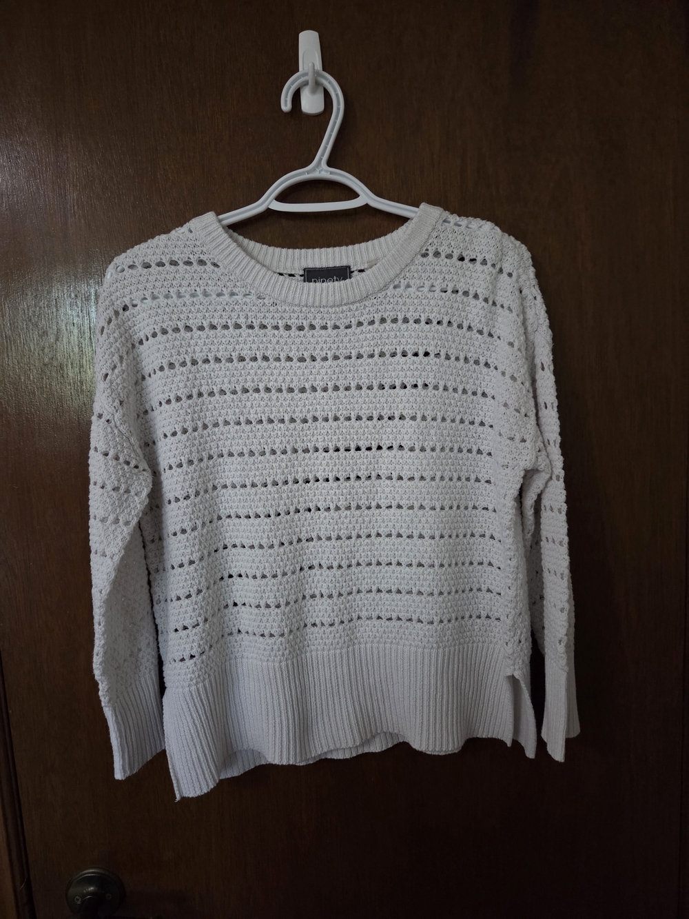 Ninety Open-Weave Crewneck Sweater